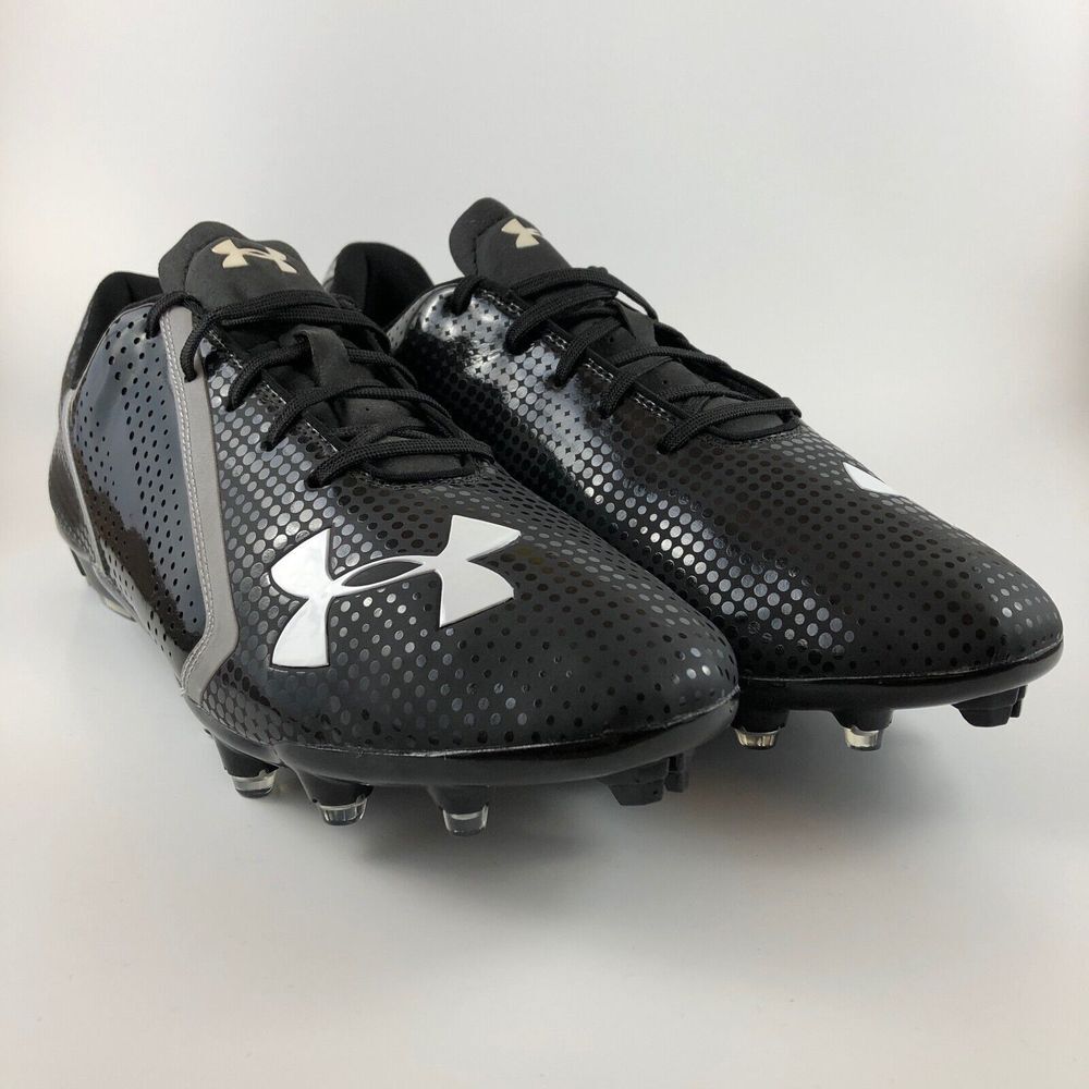 Under Armour 4D Foam Football Cleats Men's Size 15 Black Grey White